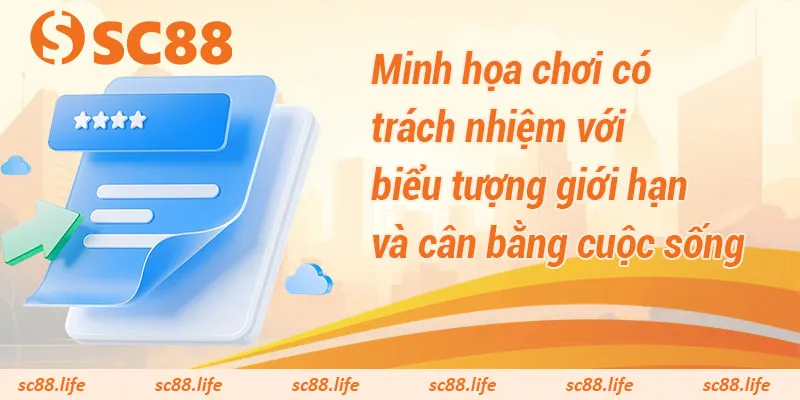Chơi có trách nhiệm với biểu tượng giới hạn và cân bằng cuộc sống